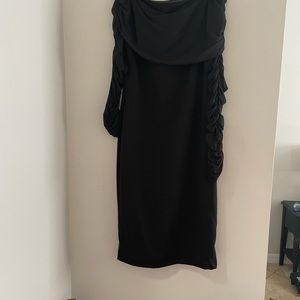 Fashion Nova Black Long Sleeve Mesh Cocktail Dress